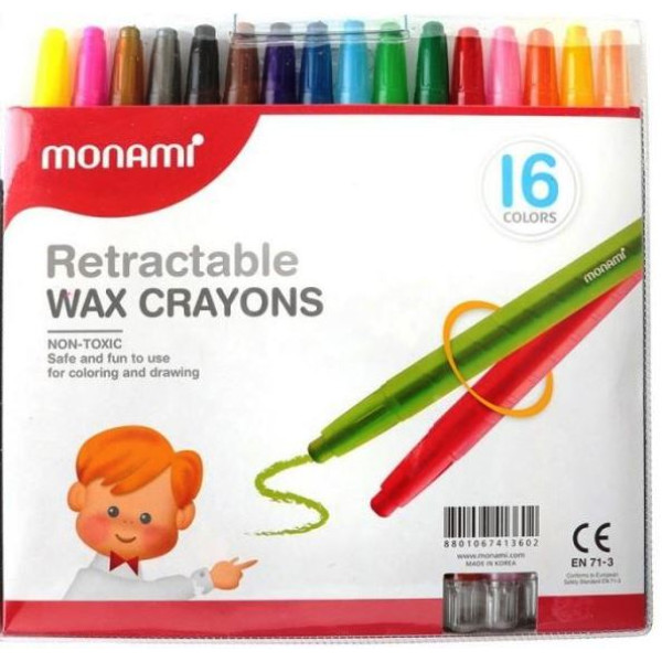 MonAmi Retractable Wax Crayons 16s