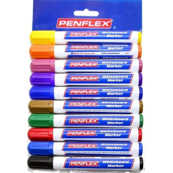 PENFLEX Whiteboard Marker Wb15 Wallet Of 10 Assorted