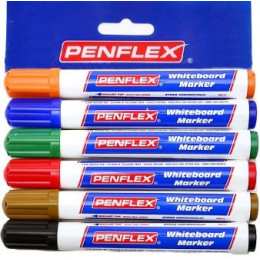 PENFLEX Whiteboard Marker Wb15 Wallet Of 6 Assorted