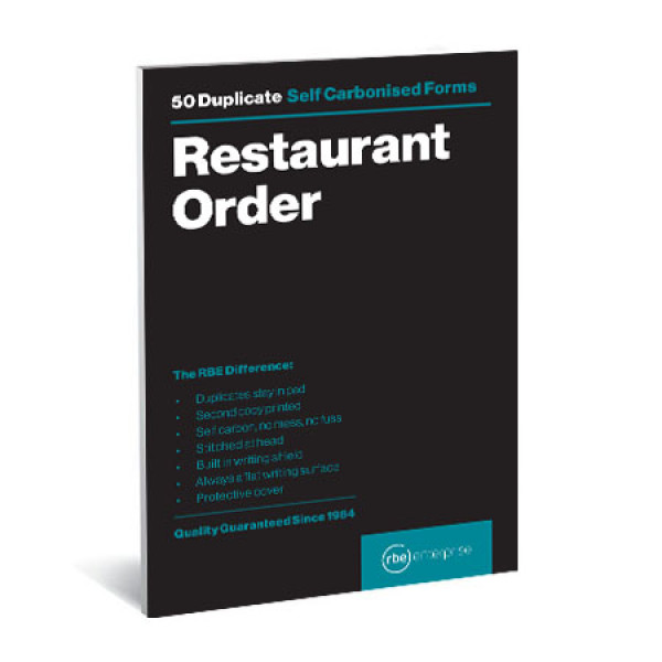 RBE NC Restaurant Order Pad Duplicate A6 - 5 Pack