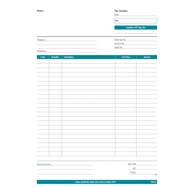 RBE NC A4 Duplicate Invoice Pad RBE NC A4 Duplicate Invoice Pad