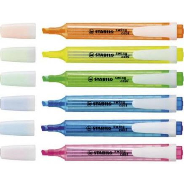STABILO Swing-Cool Highlighter - Wallet 6 (Assorted)
