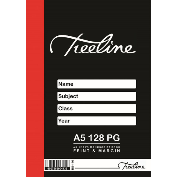 TREELINE A5 Manuscript Book Feint and Margin - 128 Page TREELINE A5 Manuscript Book Feint and Margin - 128 Page