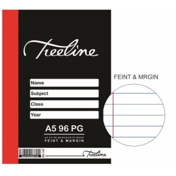TREELINE A5 Manuscript Book Feint and Margin - 96 Page TREELINE A5 Manuscript Book Feint and Margin - 96 Page