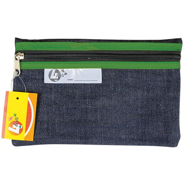 TREFOIL Denim School Pencil Bag 22cm - Green