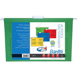 Bantex Suspension Files Foolscap Retail Pack Grass Green - 10 Pack