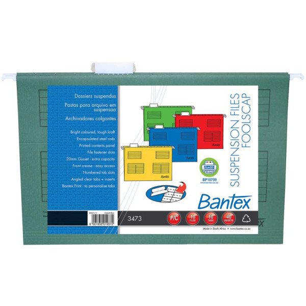 Bantex Suspension Files Foolscap Retail Pack Dark Green - 10 Pack Bantex Suspension Files Foolscap Retail Pack Dark Green - 10 Pack