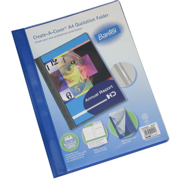 Bantex Create-A-Cover A4 Quotation Folder Blue Bantex Create-A-Cover A4 Quotation Folder Blue