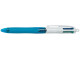 BIC 4 Colour Medium Grip Ballpoint Pen showing the multi-colour click selectors and grip barrel
