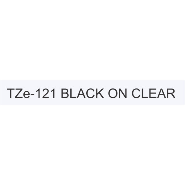 Brother TZe-121 Labelling Tape 9mm Black On Clear Tape