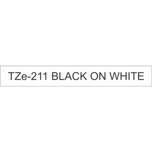 Brother TZe-211 Labelling Tape 6mm Black On White Tape