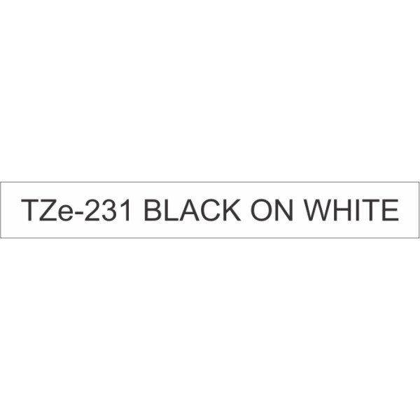 Brother TZe-231 Labelling Tape 12mm Black On White Tape Brother TZe-231 Labelling Tape 12mm Black On White Tape