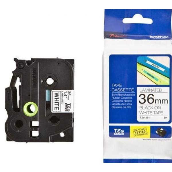 Brother TZe-261 Labelling Tape 36mm Black On White Tape Brother TZe-261 Labelling Tape 36mm Black On White Tape