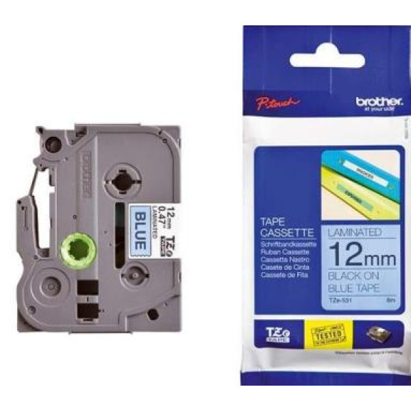 Brother TZe-531 Labelling Tape 12mm Black On Blue Tape Brother TZe-531 Labelling Tape 12mm Black On Blue Tape