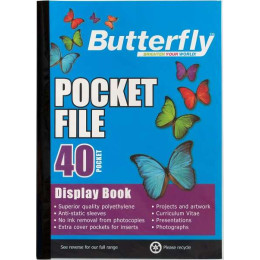 BUTTERFLY A4 Pocket File - 40 Pocket