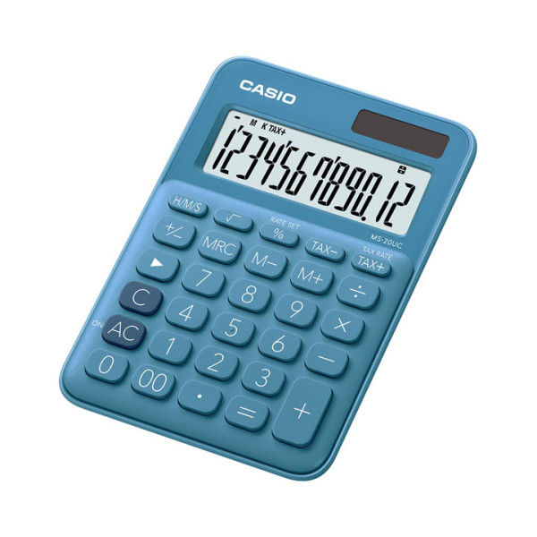 CASIO MS20UC 12-Digit Mini Calculator - Blue CASIO MS20UC 12-Digit Mini Calculator - Blue