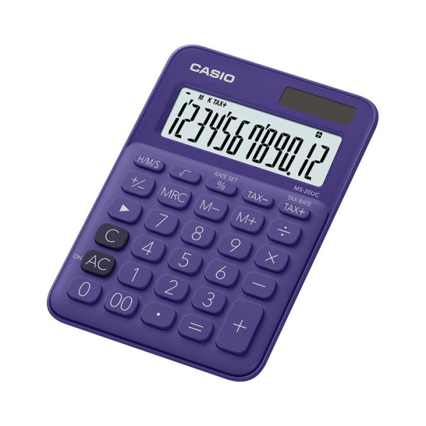 CASIO MS20UC 12-Digit Mini Calculator - Purple CASIO MS20UC 12-Digit Mini Calculator - Purple