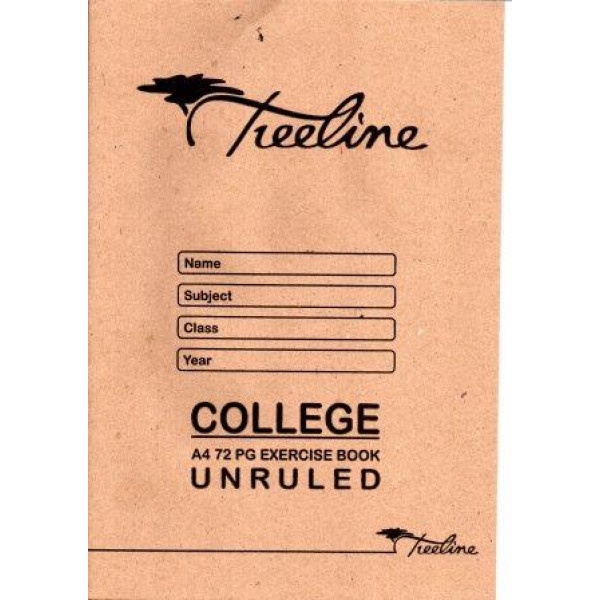 TREELINE A4 College Exercise Book 72 Page Unruled