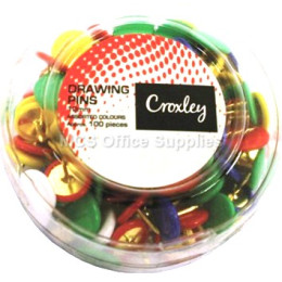 CROXLEY Drawing Pins - Assorted Colours