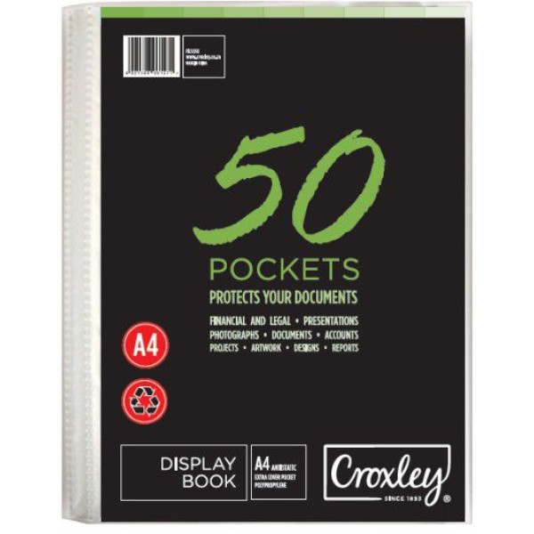 CROXLEY A4 Display File Hard Cover - 50 Pocket CROXLEY A4 Display File Hard Cover - 50 Pocket