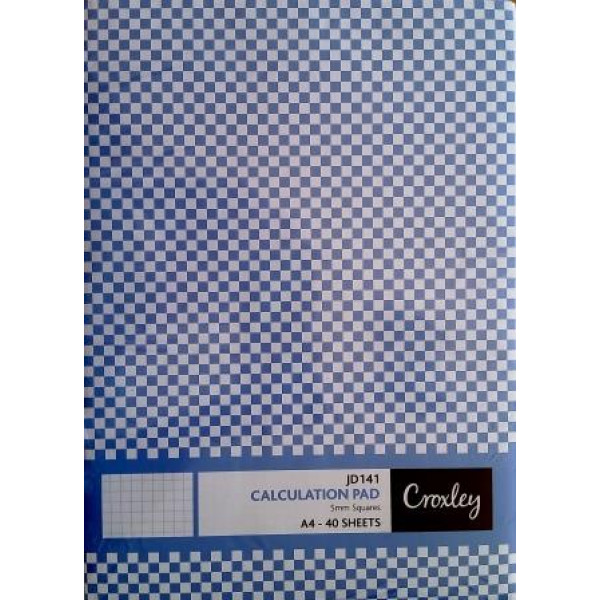 CROXLEY JD141 A4 Calculation Pad 40 Sheet CROXLEY JD141 A4 Calculation Pad 40 Sheet