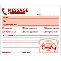 CROXLEY Telephone Message Pad JD197 CROXLEY Telephone Message Pad JD197