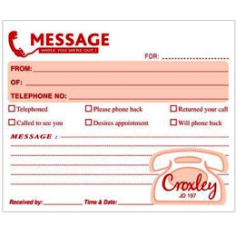CROXLEY Telephone Message Pad JD197