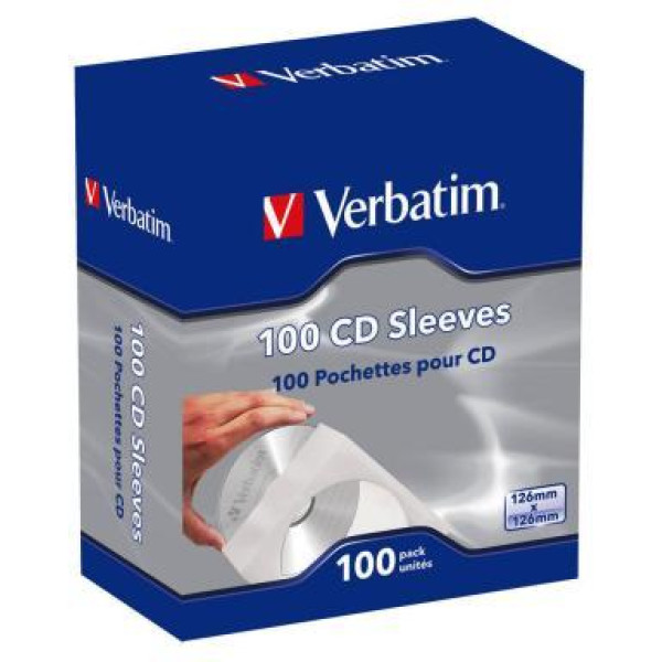 VERBATIM White CD Paper Sleeves 100pk