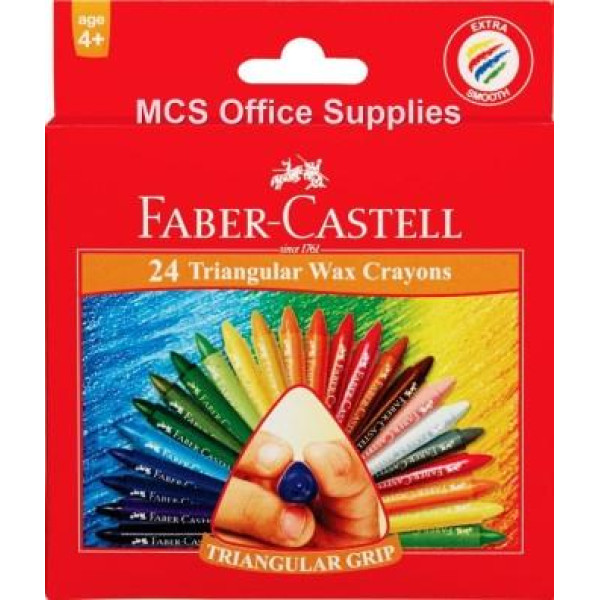 Faber-Castell Triangular Grip Wax Crayons 24s Faber-Castell Triangular Grip Wax Crayons 24s