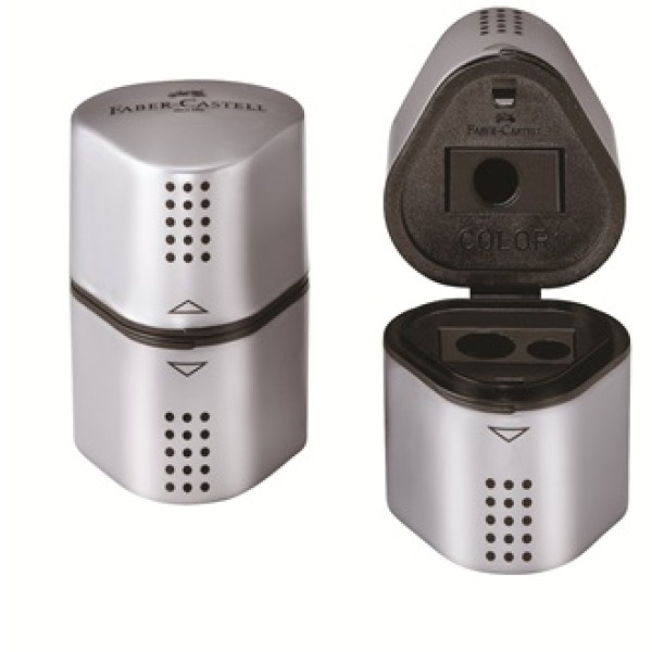 Faber-Castell Grip 2001 Trio Sharpening Box Sharpener - Silver
