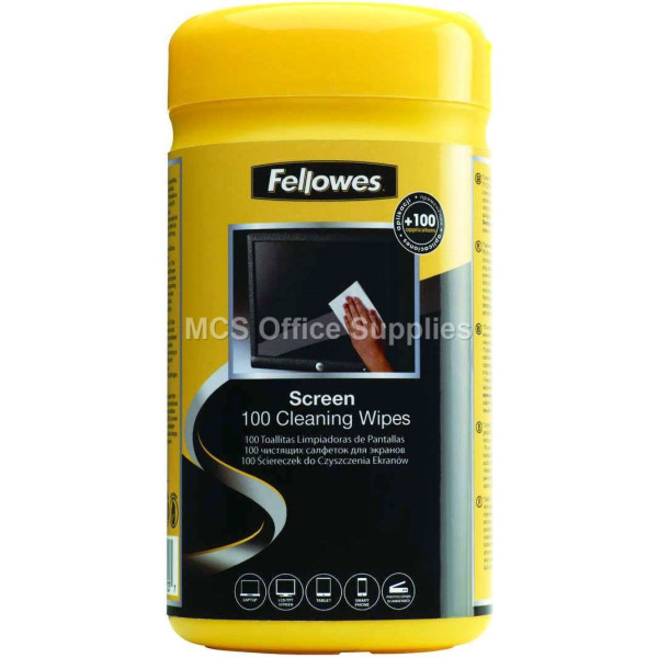 FELLOWES Screen Cleaning Wipes Tub - 100pcs