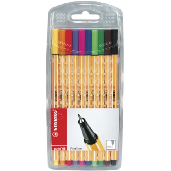 STABILO Point 88 Fineliner Wallet of 10