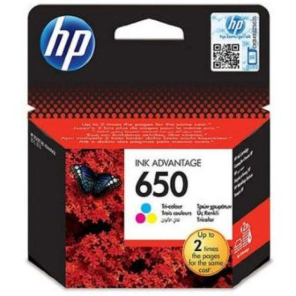 HP 650 Tri-Colour Original Ink Cartridge (CZ102AK) HP 650 Tri-Colour Original Ink Cartridge (CZ102AK)