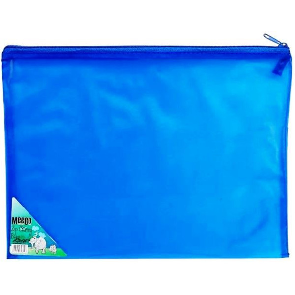 MEECO A4 PVC Zip Carry Bag - Blue MEECO A4 PVC Zip Carry Bag - Blue