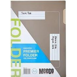 MEECO A4 Executive Premier Folder Polypropylene Charcoal - 10 Pack