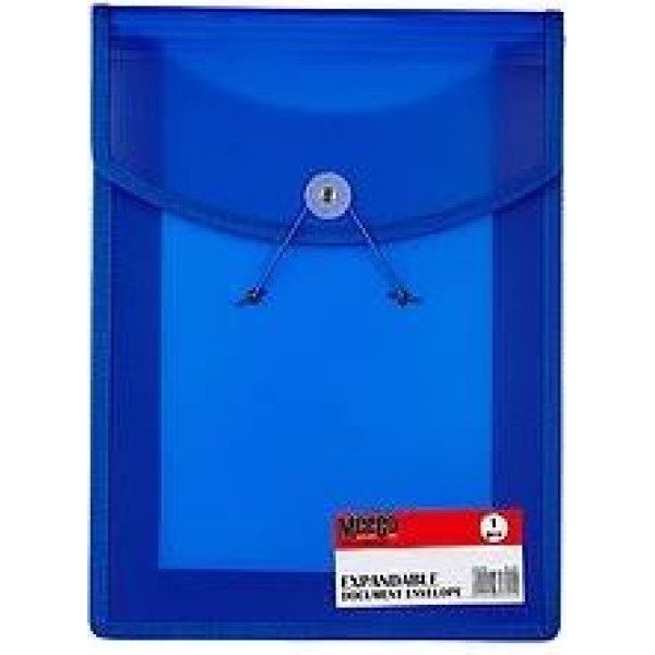 MEECO A4 Expandable Document Envelope - Blue