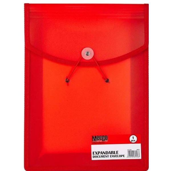MEECO A4 Expandable Document Envelope - Red