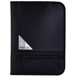 MEECO A4 Conference Folder With Zip - Black