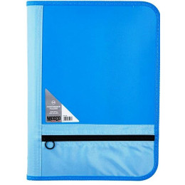 MEECO A4 Conference Folder With Zip - Blue