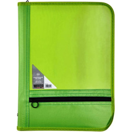 MEECO A4 Conference Folder With Zip - Green