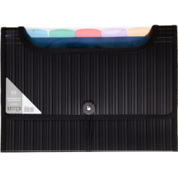 MEECO Expanding File with Window (6 Division) - Black