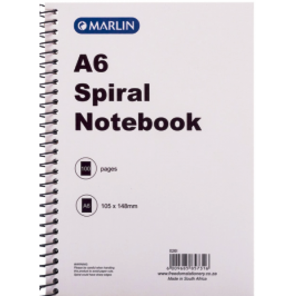 MARLIN A6 Side Spiral Bound Note Book (100 Pages)
