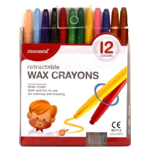 MonAmi Retractable Wax Crayons 12s MonAmi Retractable Wax Crayons 12s