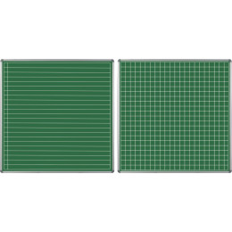 PARROT Educational Board NON-Magnetic Ruled and Squares Chalk Board Swing Leaf - 1220 x 1210mm