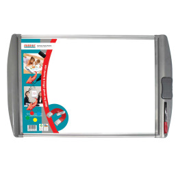 Parrot BD1120A Slimline Magnetic Whiteboard 600x450mm Retail Pack with integrated marker holder
