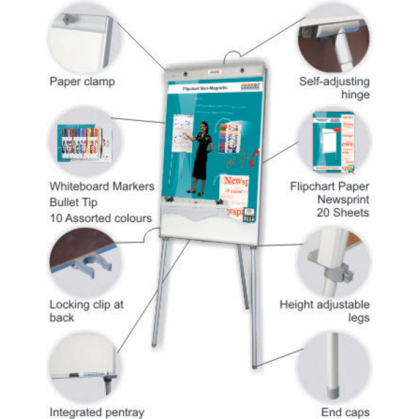 PARROT Flipchart Stand Non-Magnetic Standard Retail 1000 X 640mm