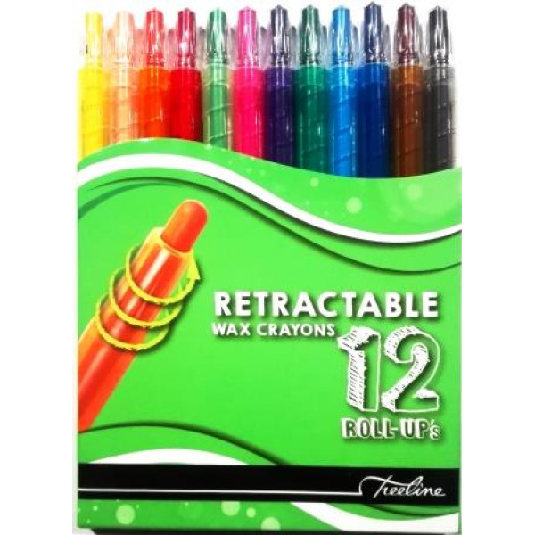 TREELINE Colour Retractable Wax Crayons 12s TREELINE Colour Retractable Wax Crayons 12s