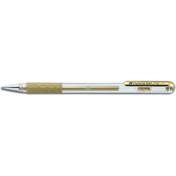PENTEL Hybrid Gel Grip Roller Pen Gold Metallic