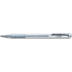 PENTEL Hybrid Gel Grip Roller Pen Silver Metallic PENTEL Hybrid Gel Grip Roller Pen Silver Metallic