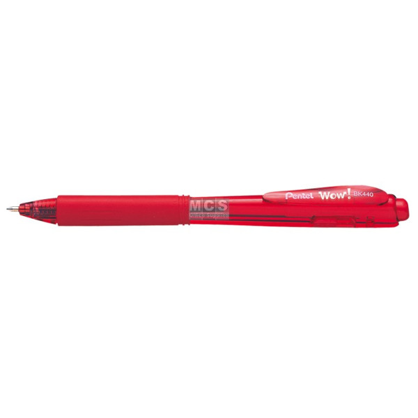 Pentel BK440B Retractable 1.0mm Ballpoint Pen Red